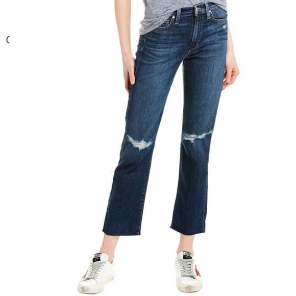 Joe's High Rise Straight Leg Distressed Jeans - Picture 3 of 9